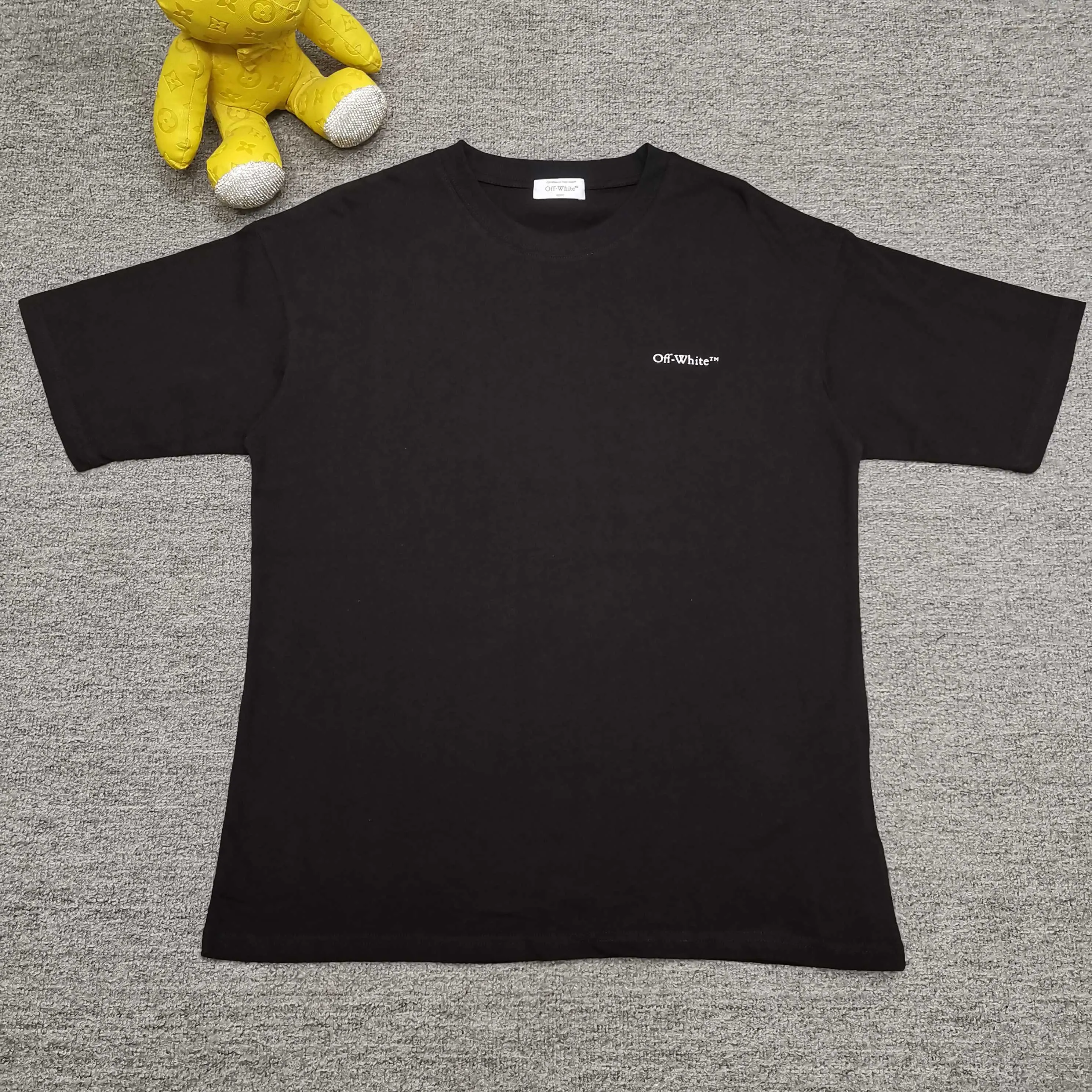 off white new floral graffiti loose short-sleeved T-shirt Size: S M L XL Color: Black White P240